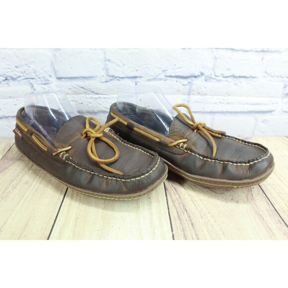 LL Bean Handsewn Slippers Flannel Lined Acorn Size 8 M - Picture 5 of 9